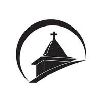 ilustração de ícone vetorial de modelo de logotipo de igreja vetor