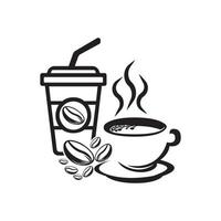 ícone da xícara de café. logotipo de ilustração vetorial vetor