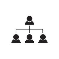 vetor de design de sinal de ícone de pessoas de árvore de gerenciamento de organização de equipe