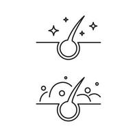 crescimento do cabelo lavagem cuidado ícone sinal símbolo design vetor