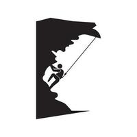 logotipo de ilustração vetorial de ícone de escalada em rocha vetor