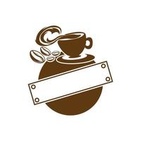 ícone de vetor do modelo de logotipo da xícara de café