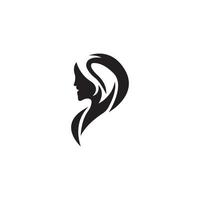 modelo de design de vetor de logotipo de ícone de rosto de mulher