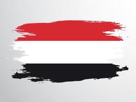 bandeira do iêmen pintada com um pincel vetor