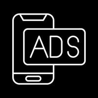 ícone de vetor de publicidade móvel