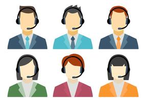 Call Center Avatar Vectors