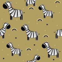 padrão sem emenda colorido com zebra. papel de parede bonito decorativo, bom para impressão. vetor de fundo, cavalos felizes