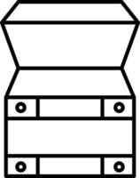 ícone de linha de caixa de tesouro aberta vetor