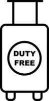 ícone de linha de bagagem duty free vetor
