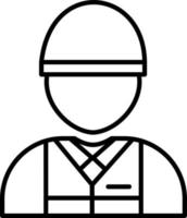 ícone da linha do trabalhador da indústria vetor