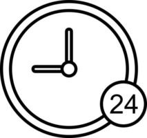 ícone de linha de serviço 24 horas vetor