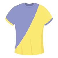 vetor de desenhos animados de ícone de camiseta amarela azul. moda esportiva