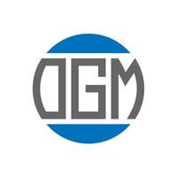 design de logotipo de carta ogm em fundo branco. conceito de logotipo de círculo de iniciais criativas ogm. design de letra ogm. vetor