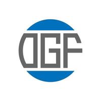 design de logotipo de carta ogf em fundo branco. conceito de logotipo de círculo de iniciais criativas ogf. design de letras ogf. vetor