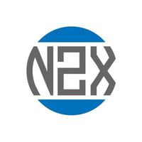 design do logotipo da carta nzx em fundo branco. conceito de logotipo de círculo de iniciais criativas nzx. design de letras nzx. vetor