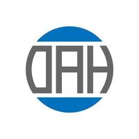 design de logotipo de carta oah em fundo branco. oah iniciais criativas círculo conceito de logotipo. design de letras oah. vetor