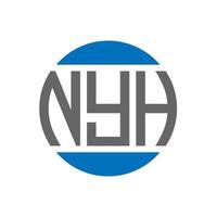 design de logotipo de carta nyh em fundo branco. nyh iniciais criativas círculo conceito de logotipo. design de letras nyh. vetor