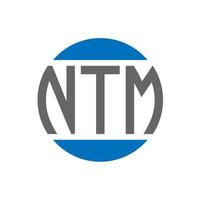 design de logotipo de carta ntm em fundo branco. conceito de logotipo de círculo de iniciais criativas ntm. design de letras ntm. vetor