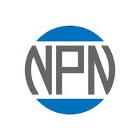 design de logotipo de carta npn em fundo branco. conceito de logotipo de círculo de iniciais criativas npn. design de letras npn. vetor