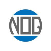design de logotipo de carta noq em fundo branco. conceito de logotipo de círculo de iniciais criativas noq. design de letras noq. vetor