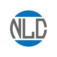 design de logotipo de carta nlc em fundo branco. conceito de logotipo de círculo de iniciais criativas nlc. design de letras nlc. vetor