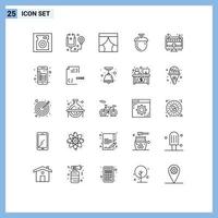 25 ícones criativos sinais e símbolos modernos de sementes de interior de sexta-feira negra eletrônica elementos de design de vetores editáveis