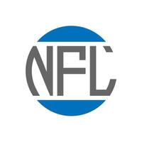 design de logotipo de carta nfl em fundo branco. nfl iniciais criativas círculo conceito de logotipo. design de letras nfl. vetor