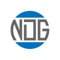 design de logotipo de carta ndg em fundo branco. conceito de logotipo de círculo de iniciais criativas ndg. design de letras ndg. vetor