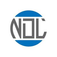 design de logotipo de carta ndl em fundo branco. conceito de logotipo de círculo de iniciais criativas ndl. design de letras ndl. vetor