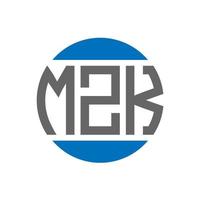 design do logotipo da carta mzk em fundo branco. conceito de logotipo de círculo de iniciais criativas mzk. design de letras mzk. vetor