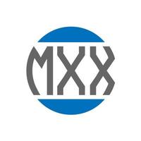 design do logotipo da letra mxx em fundo branco. conceito de logotipo de círculo de iniciais criativas mxx. design de letras mxx. vetor