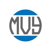 design de logotipo de carta mvy em fundo branco. conceito de logotipo de círculo de iniciais criativas mvy. design de letras mvy. vetor