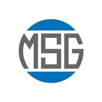design de logotipo de carta msg em fundo branco. conceito de logotipo de círculo de iniciais criativas de msg. projeto de carta msg. vetor