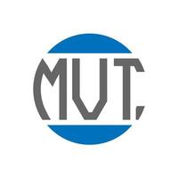 design de logotipo de carta mvt em fundo branco. conceito de logotipo de círculo de iniciais criativas mvt. design de letras mvt. vetor