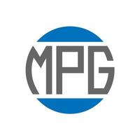 design de logotipo de carta mpg em fundo branco. conceito de logotipo de círculo de iniciais criativas mpg. design de letras mpg. vetor