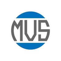 design de logotipo de carta mvs em fundo branco. conceito de logotipo de círculo de iniciais criativas mvs. design de letras mvs. vetor