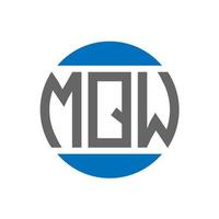 design de logotipo de carta mqw em fundo branco. conceito de logotipo de círculo de iniciais criativas mqw. design de letras mqw. vetor