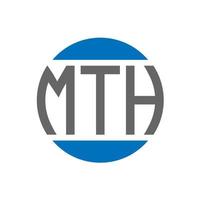 design de logotipo de carta mth em fundo branco. conceito de logotipo de círculo de iniciais criativas mth. design de letra mth. vetor