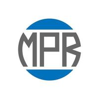 design de logotipo de carta mpr em fundo branco. conceito de logotipo de círculo de iniciais criativas mpr. projeto de carta mpr. vetor