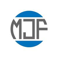 design do logotipo da carta mjf em fundo branco. conceito de logotipo de círculo de iniciais criativas mjf. design de letras mjf. vetor