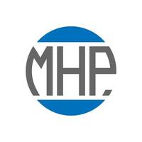 design de logotipo de carta mhp em fundo branco. conceito de logotipo de círculo de iniciais criativas mhp. design de letras mhp. vetor