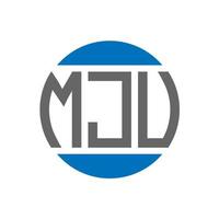 design do logotipo da carta mju em fundo branco. conceito de logotipo de círculo de iniciais criativas mju. design de letras mju. vetor