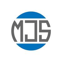 design de logotipo de carta mjs em fundo branco. conceito de logotipo de círculo de iniciais criativas mjs. design de letras mjs. vetor