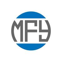 design de logotipo de carta mfy em fundo branco. conceito de logotipo de círculo de iniciais criativas mfy. design de letras mfy. vetor