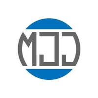 design do logotipo da carta mjj em fundo branco. conceito de logotipo de círculo de iniciais criativas mjj. design de letras mjj. vetor