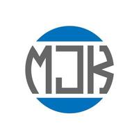 design do logotipo da carta mjk em fundo branco. conceito de logotipo de círculo de iniciais criativas mjk. design de letras mjk. vetor