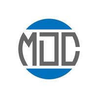 design do logotipo da carta mdc em fundo branco. conceito de logotipo de círculo de iniciais criativas mdc. design de letras mdc. vetor
