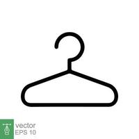 ícone de cabide. guarda-roupa, cabide com gancho para pano, casaco, terno, vestido. equipamentos de rack, bengaleiro. estilo plano simples. ilustração vetorial isolada no fundo branco. eps 10. vetor