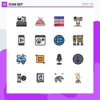 16 ícones criativos sinais e símbolos modernos de elementos de design de vetores criativos editáveis da rede de vida útil do jogo móvel