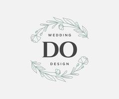 faça a coleção de logotipos de monograma de casamento de letras iniciais, modelos minimalistas e florais modernos desenhados à mão para cartões de convite, salve a data, identidade elegante para restaurante, boutique, café em vetor